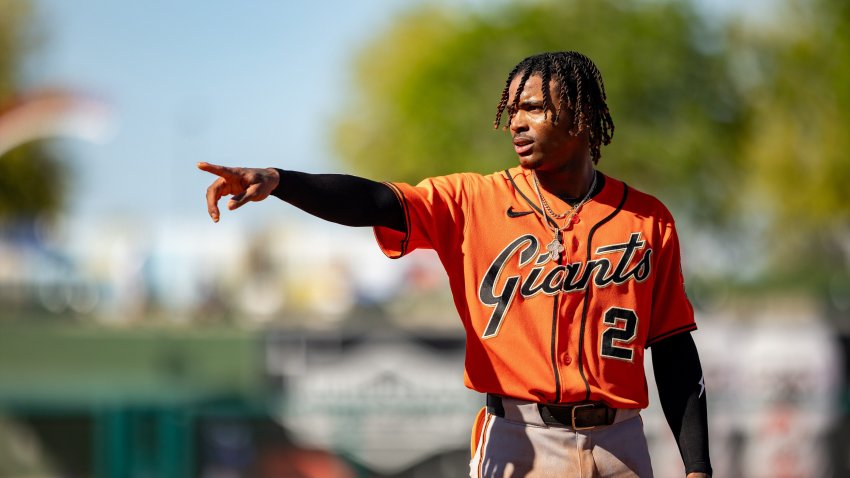 SCOTTSDALE, AZ – MARCH 11: Josuar Gonzalez #2 of the San Francisco Giants is seen on the field during the game between the Kansas City Royals and the San Francisco Giants at Scottsdale Stadium on Wednesday, March 11, 2026 in Scottsdale, Arizona. (Photo by Casey Paul/MLB Photos via Getty Images)