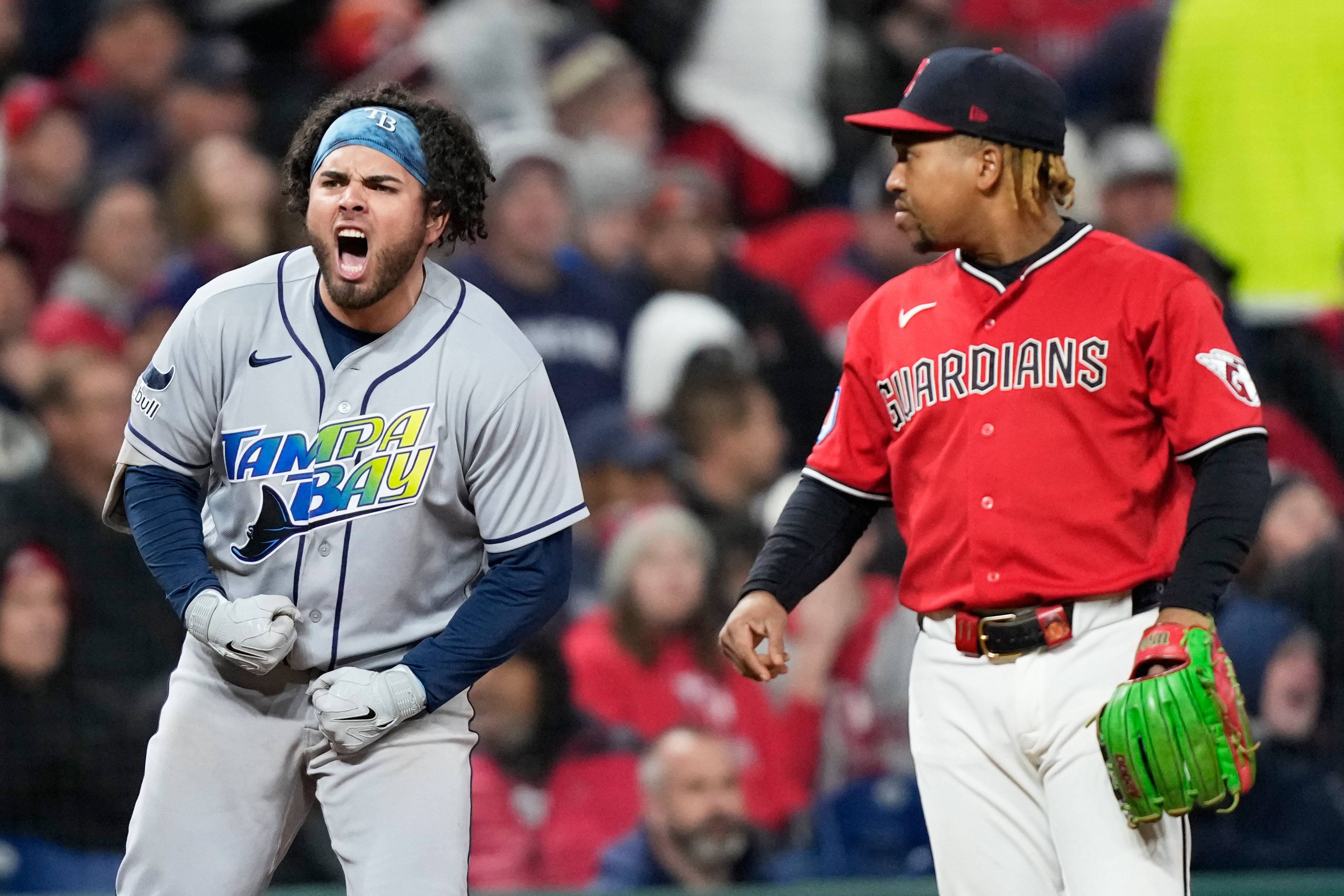Tampa Bay Rays capitalize on Cleveland Guardians errors, win 7-3 to tie ALCS at 2-2