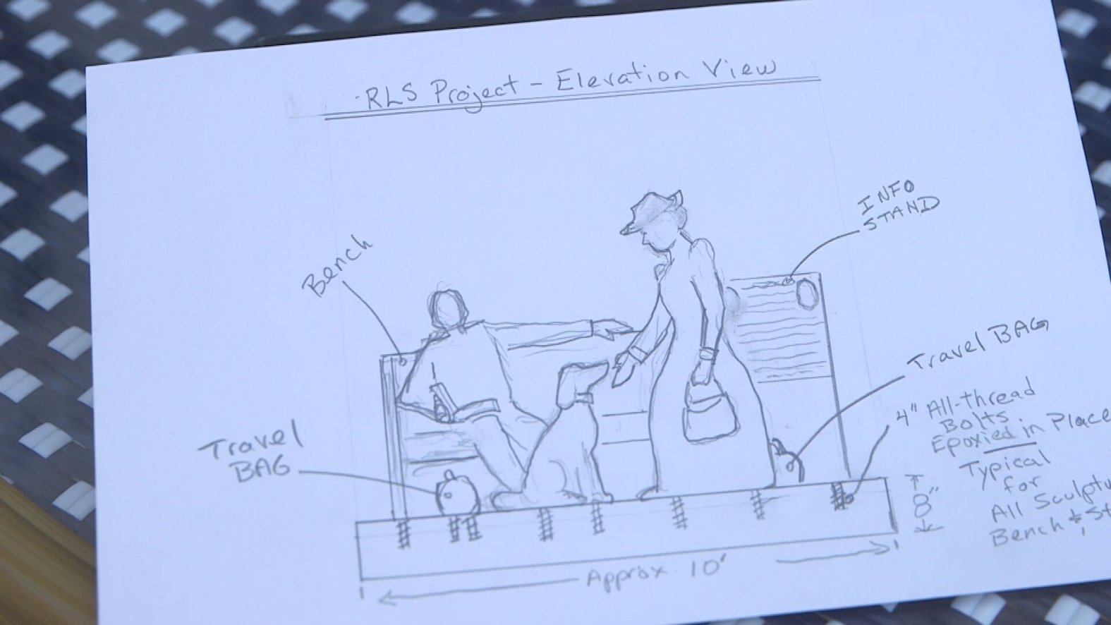 Louis Stevenson bench and sculpture will sit in front of the Calistoga Depot.