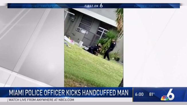 Miami Police Officer Relieved Of Duty After Video Shows Him Kicking 