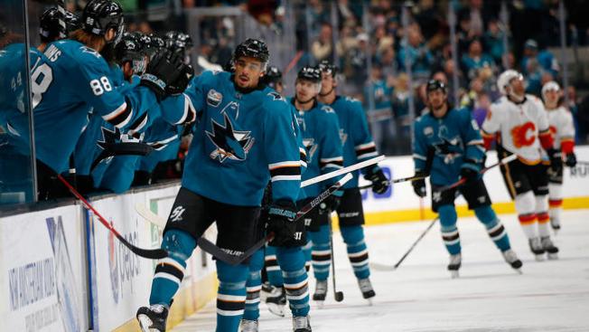 sharks bounce back douse flames 3 1 nbc bay area
